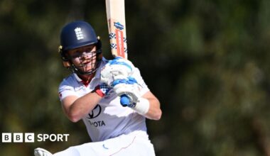 Ollie Pope batting for England