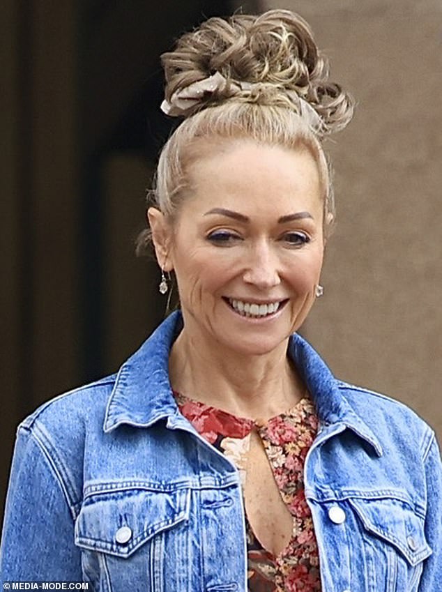 Janette (pictured) was seemingly left out by the group of women as she was seen trailing behind them in the snaps