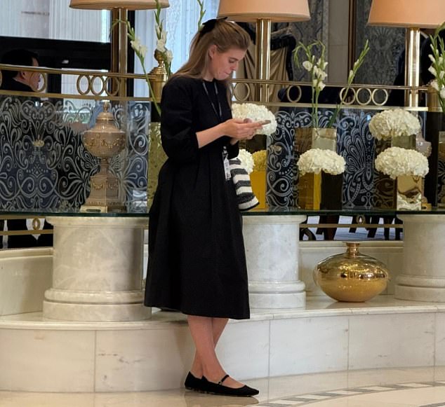 While her father¿s very public fall from grace was entering its final stages, his oldest daughter Princess Beatrice (pictured) was in Riyadh, hosting 'afternoon tea'