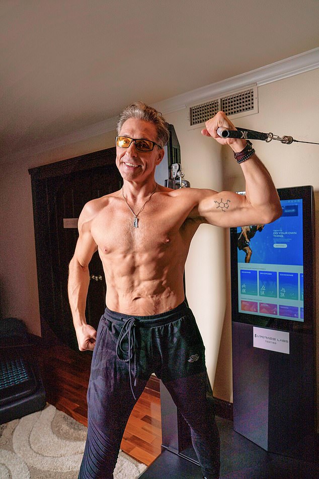 Asprey uses hi-tech AI exercise machines for his cardio and weight training ¿ which are perfectly calibrated for his weight, and use different muscles simultaneously