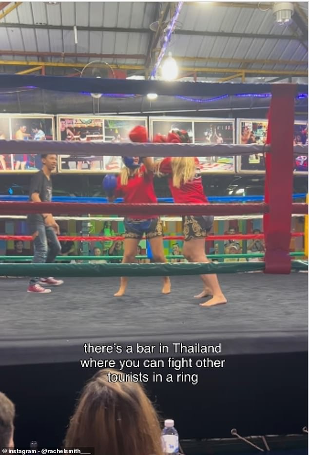 A solo female travel influencer shared a video on Instagram showing two women fighting each other in a boxing ring