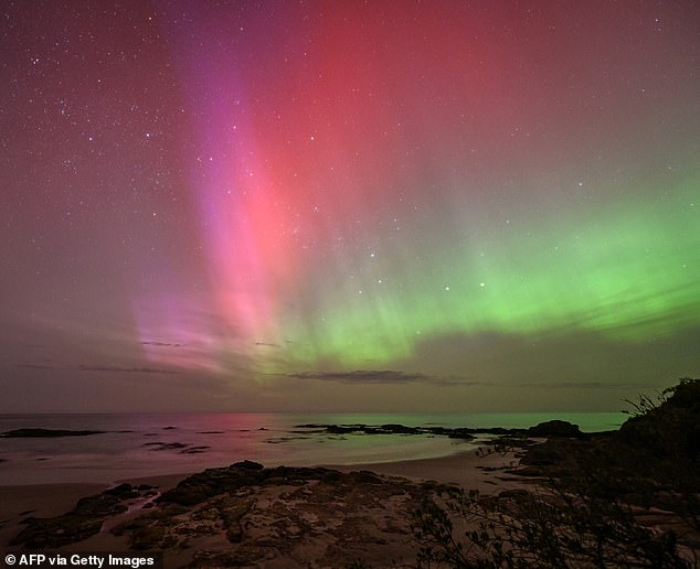 The aurora australis is forecast to return on Thursday night (pictured, the aurora over New Zealand on Wednesday)