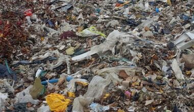 The 20ft-high pile of hazardous rubbish was illegally dumped in a field next to the A34 and River Cherwell near Kidlington in Oxfordshire