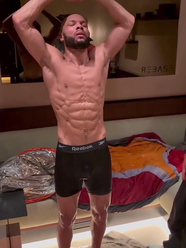 Sweat dripped onto the floor as Eubank Jr unwrapped himself during the extreme process