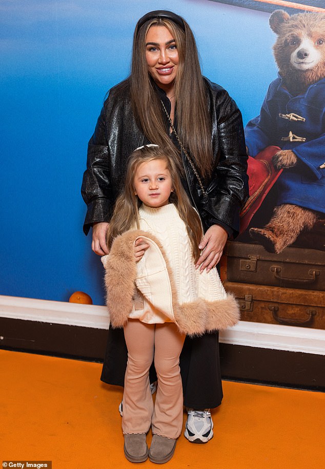 The TV personality, who shares Larose, four, with her ex, Charles Drury, arrived on the orange carpet wearing a black leather jacket and trousers