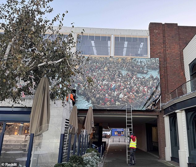 A horrifying mural compared to the works of HP Lovecraft has been taken down from a trendy riverside spot in west London