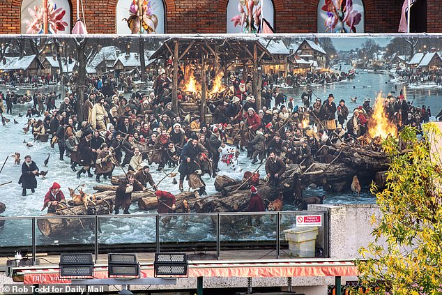 The mural in situ prior to being removed after being widely derided by locals and online
