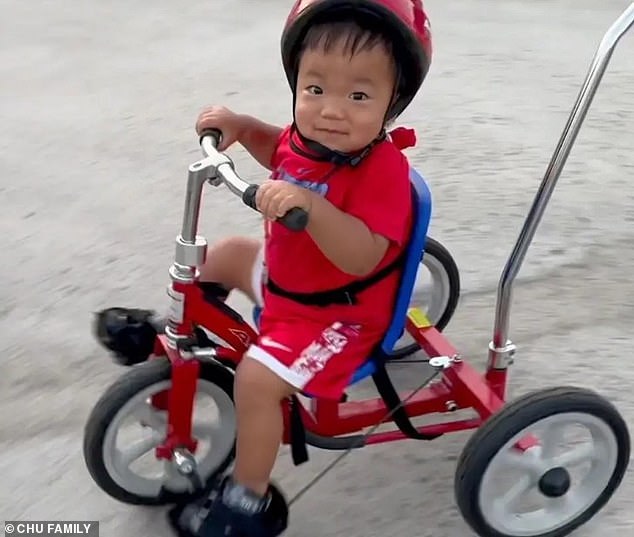Oliver Chu, three, pictured, who has Hunter syndrome, has shown an 'amazing' response after groundbreaking gene therapy at a British hospital