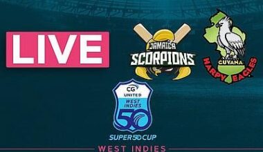 Jamaica Scorpions vs Guyana Harpy Eagles and Trinidad & Tobago Red Force vs Barbados Pride – CG United Super50 2025