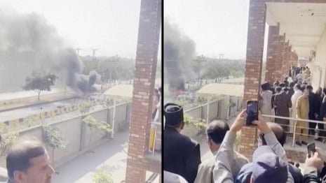 Footage shows moments after deadly terror attack in Pakistan – video