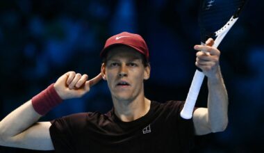 Jannik Sinner steals Carlos Alcaraz’s trademark move in fitting end to 2025 tennis season