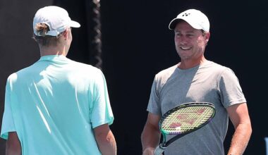 Lleyton Hewitt and Cruz Hewitt will play Wednesday at the ATP Challenger Tour event in Sydney.