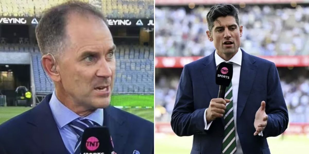 Sir Alastair Cook forced to apologise to Australian legend on live TV in awkward Ashes moment