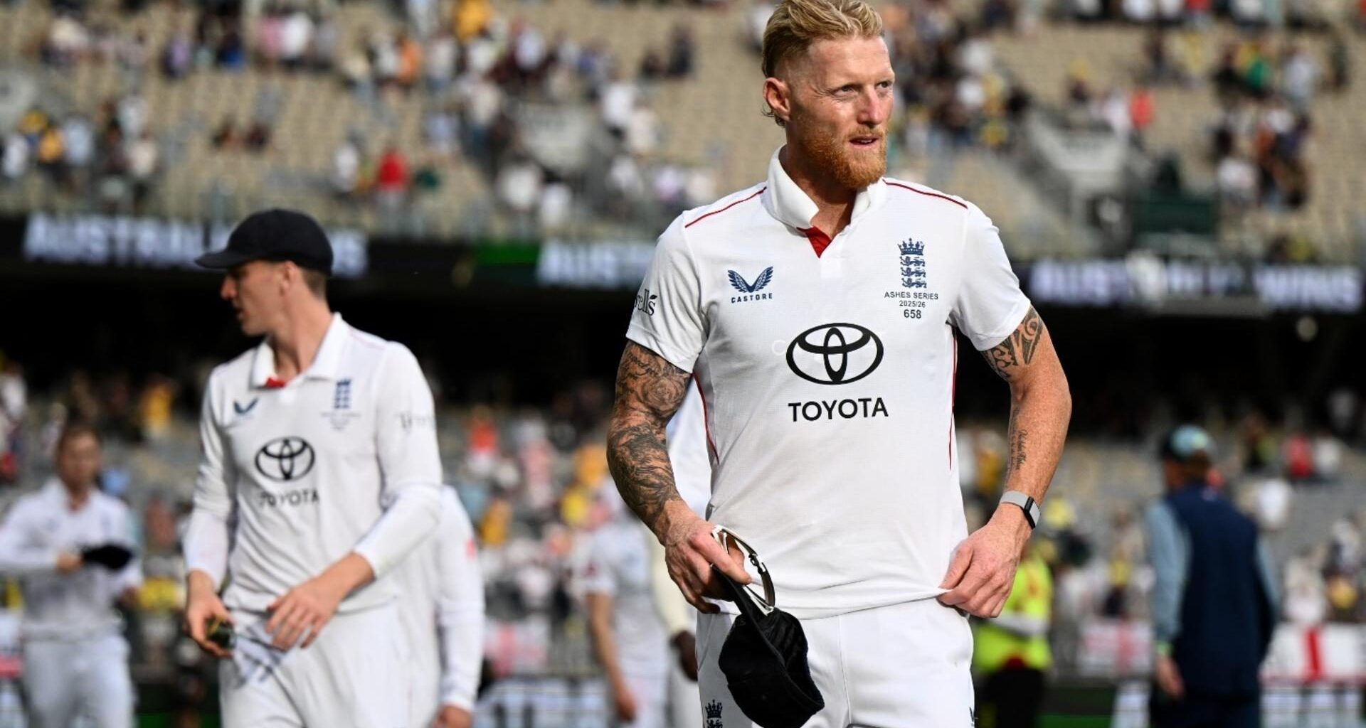 Ben Stokes leads England off the field after losing the first Ashes Test in Perth