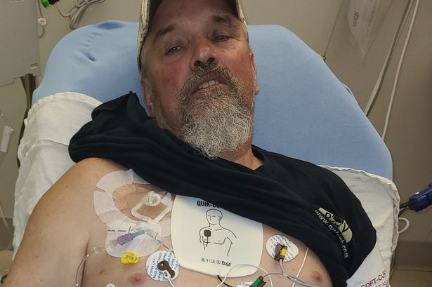 Jim in hospital after being diagnosed with cancer (Jam Press)