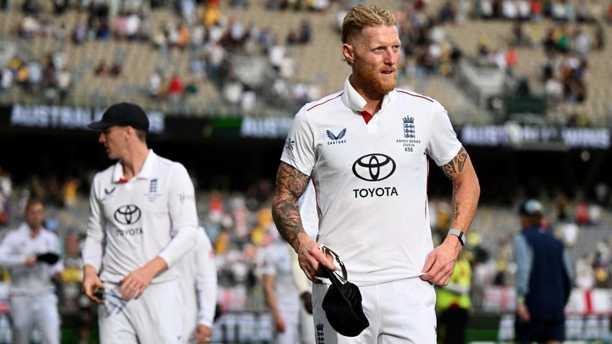 Ben Stokes leads England off the field after losing the first Ashes Test in Perth