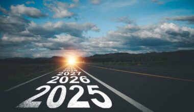 Road 2025 to 2032 new year direction concept