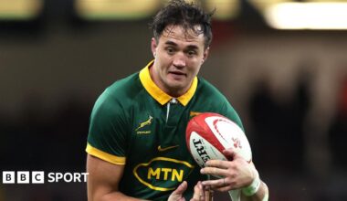 Franco Mostert is lifted in the line-out