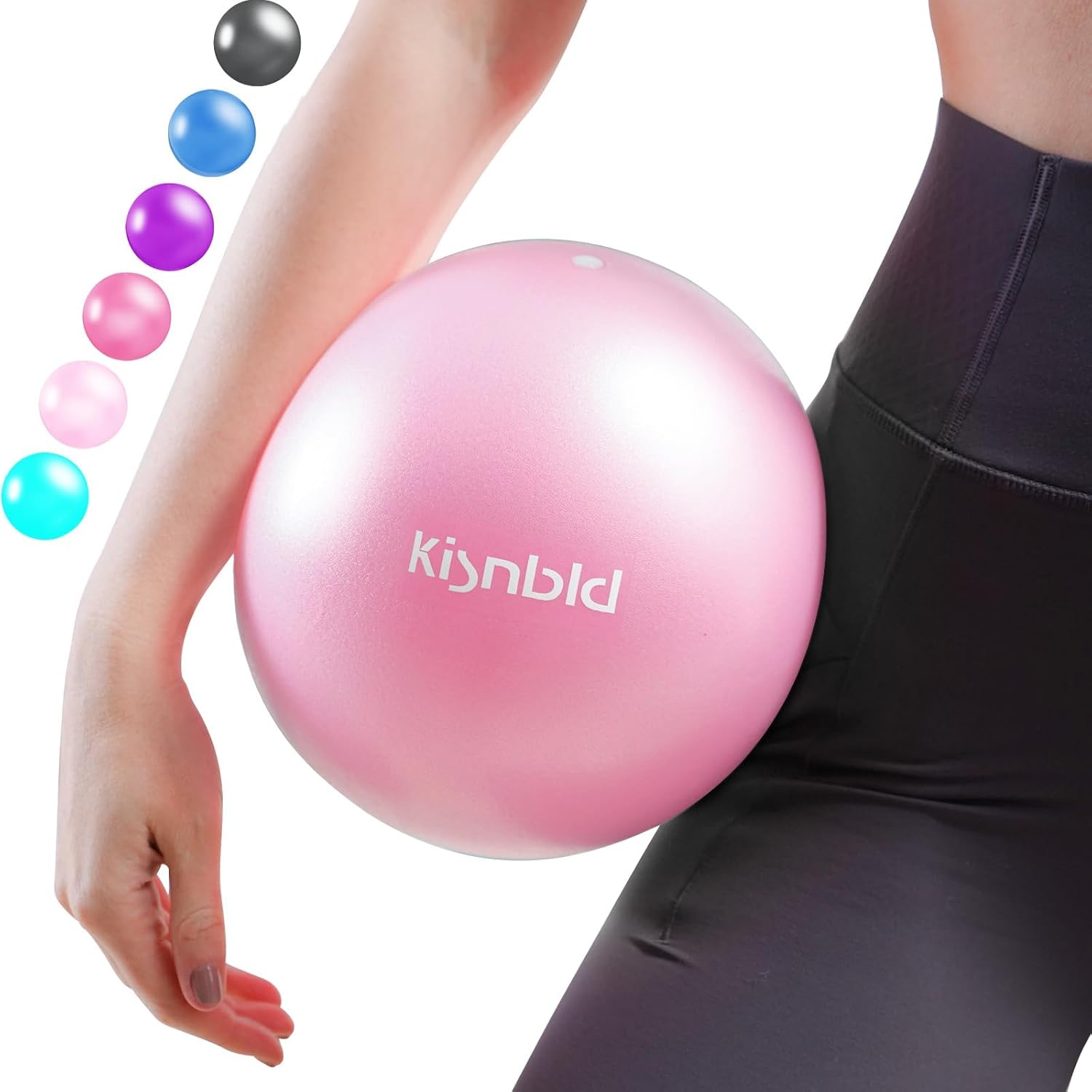 Kisnbld Small Exercise Ball, 9 Inch Mini Pilates Ball, Anti Burst and Slip Resistant Mini Yoga Ball for Stability, Fitness, Physical Therapy, Stretching &amp; Core Strength Workout at Home Gym &amp; Office