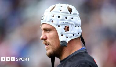 Ryan Sutton, wearing a scrum cap, playing for Canterbury in the NRL