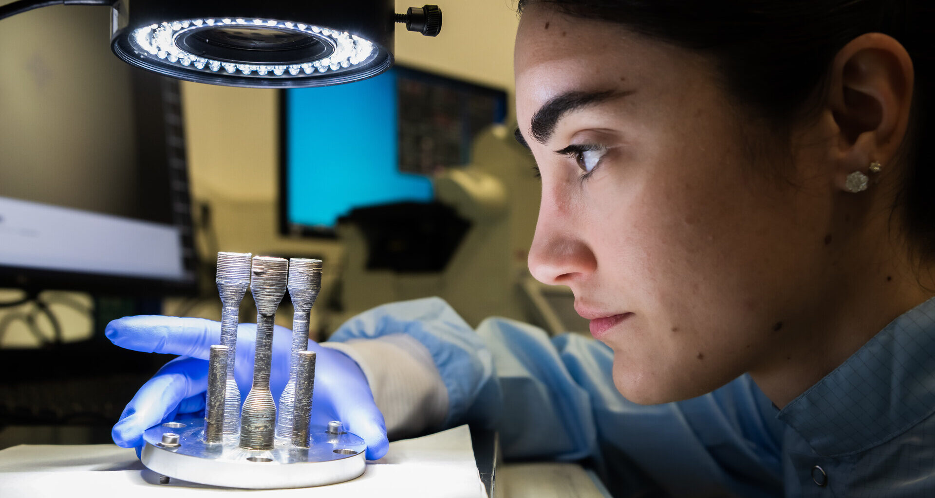 3D-printed space metal under microscope