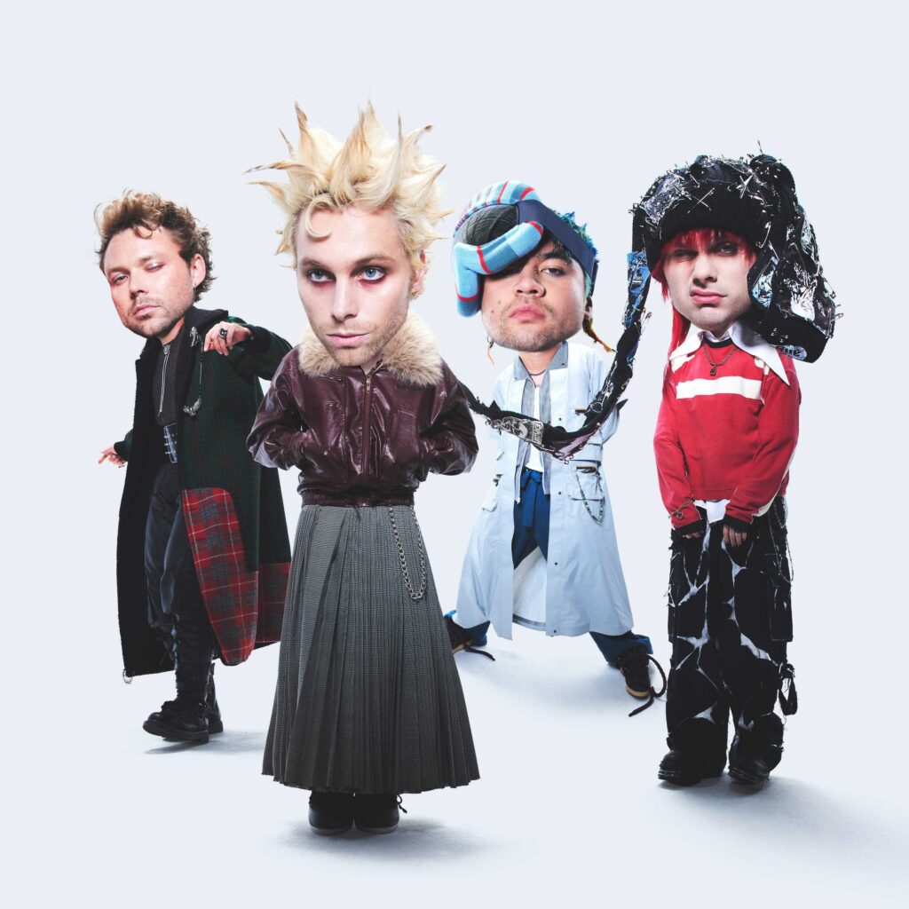 Members of 5 Seconds of Summer pose for the album art for 'Everyone's A Star!'