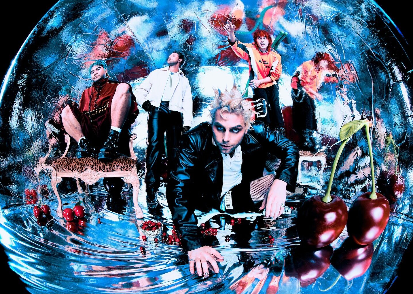 Members of 5 Seconds of Summer posing for promotional images for 'Everyone's A Star'