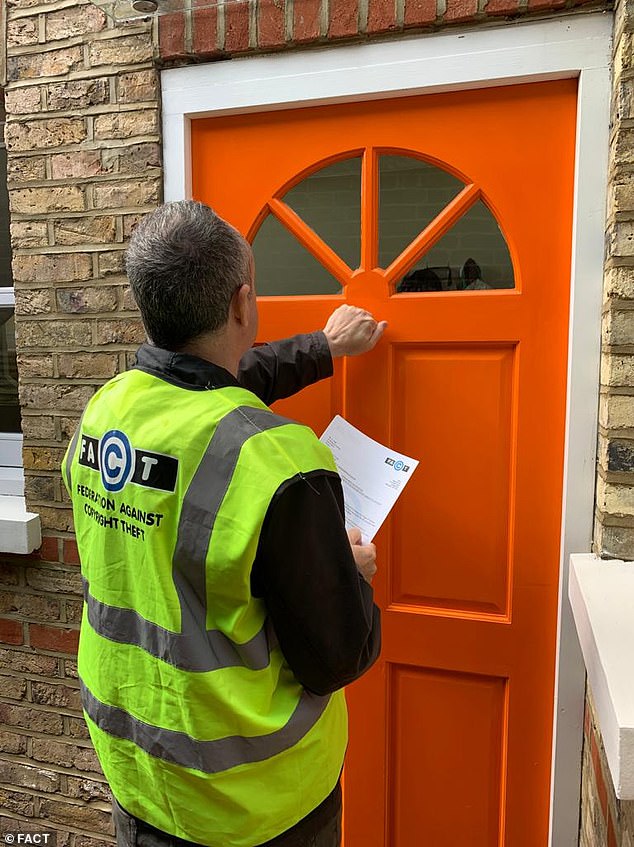 FACT - seen here visiting the home of an illegal streamer - represent the UK’s pay-TV broadcasters and rights owners