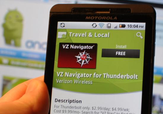 HTC Thunderbolt VZNavigator