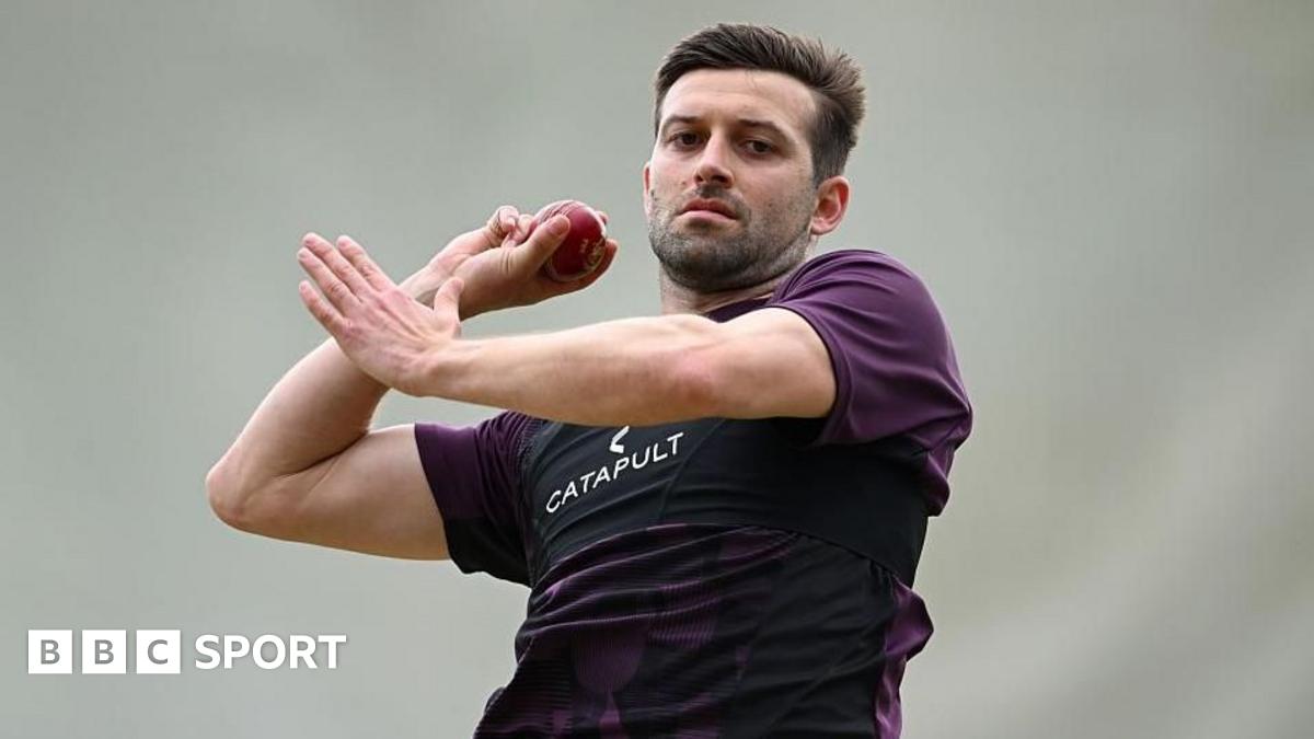 England bowler Mark Wood bowls during a net session at Perth Stadium before the first Ashes Test