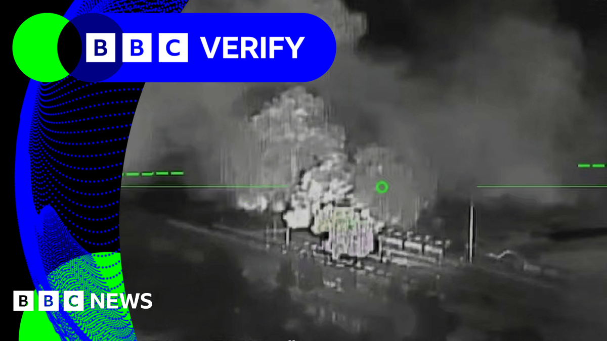 BBC Verify Live: Drone footage shows moment of strike on oil depot in occupied Crimea