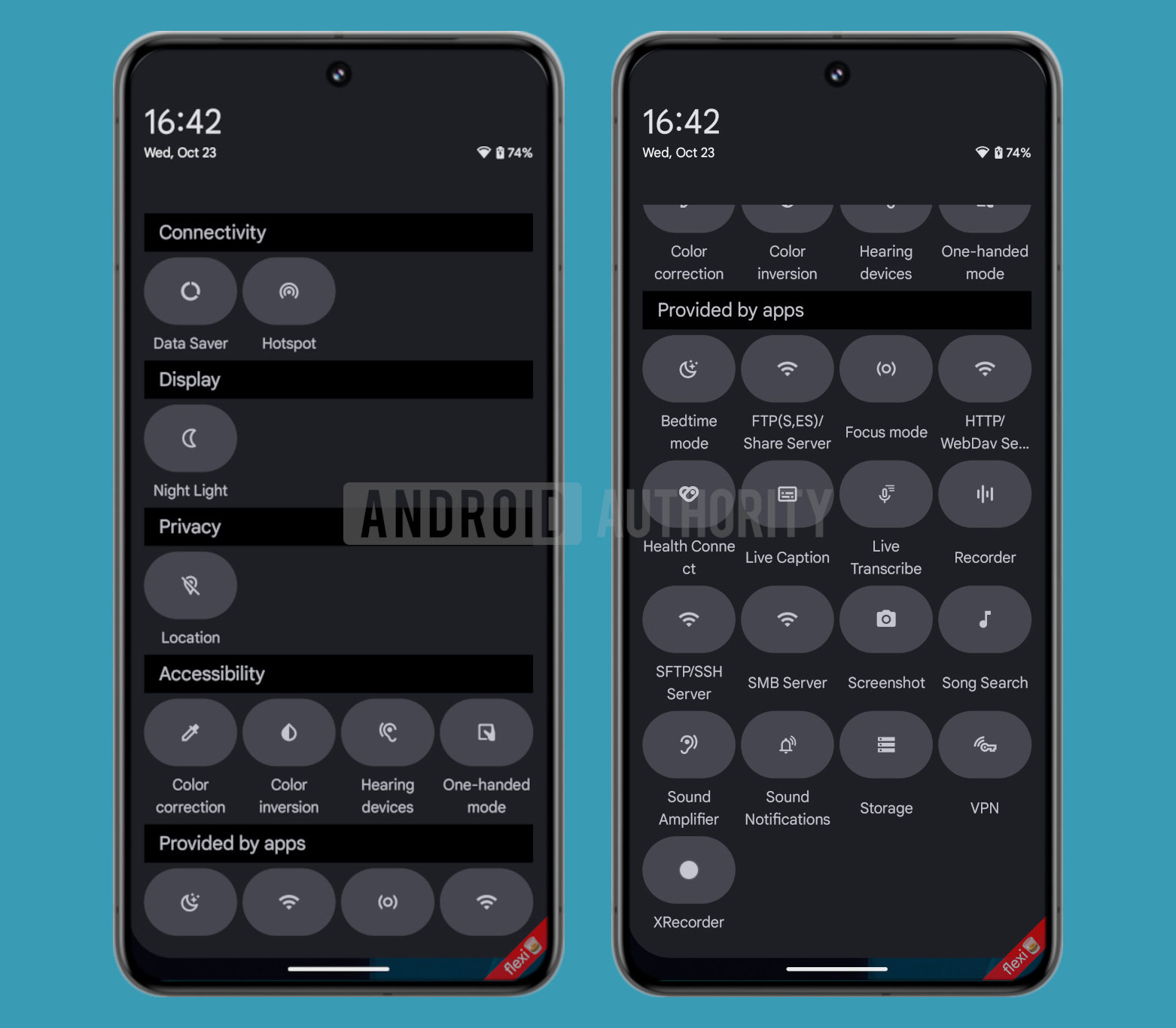 Android 15 QPR1 Beta 3 Quick Settings categories