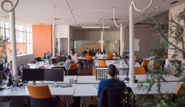 Group of Startup business people working everyday job at busy coworking office space