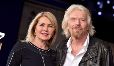 Sir Richard Branson and wife Joan Templeman attend the ceremony honouring Sir Richard Branson with star on the Hollywood Walk of Fame