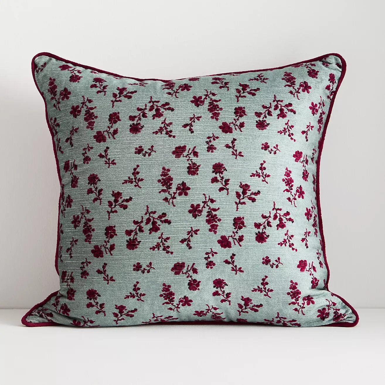 Alva Floral Cotton Velvet Pillow