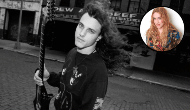 Death's Chuck Schuldiner with an inset of Madonna