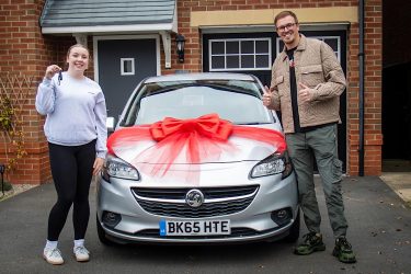 Lydia's silver Vauxhall Corsa hatchback worth £3000