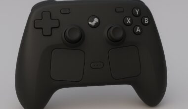 A black gaming controller features dual thumbsticks, a D-pad, and A, B, X, Y buttons, with the Steam logo at the center.