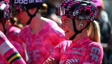 DENAIN, FRANCE - APRIL 12: Babette Van Der Wolf of Netherlands and Team EF Education-Oatly prior to the 5th Paris-Roubaix Femmes 2025 a 148.5km one day race from Denain to Roubaix / #UCIWT / on April 12, 2025 in Roubaix, France. (Photo by Luc Claessen/Getty Images)