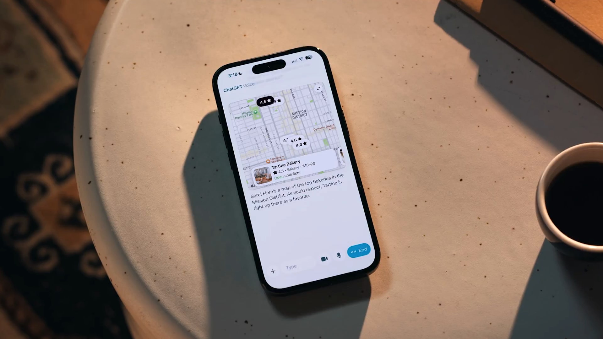 ChatGPT's voice mode running on an iPhone.