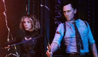 Sophia Di Martino and Tom Hiddleston in Loki