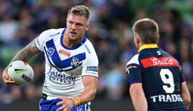 Ryan Sutton in action for Canterbury Bulldogs. Photo by AAP Image/James Ross.