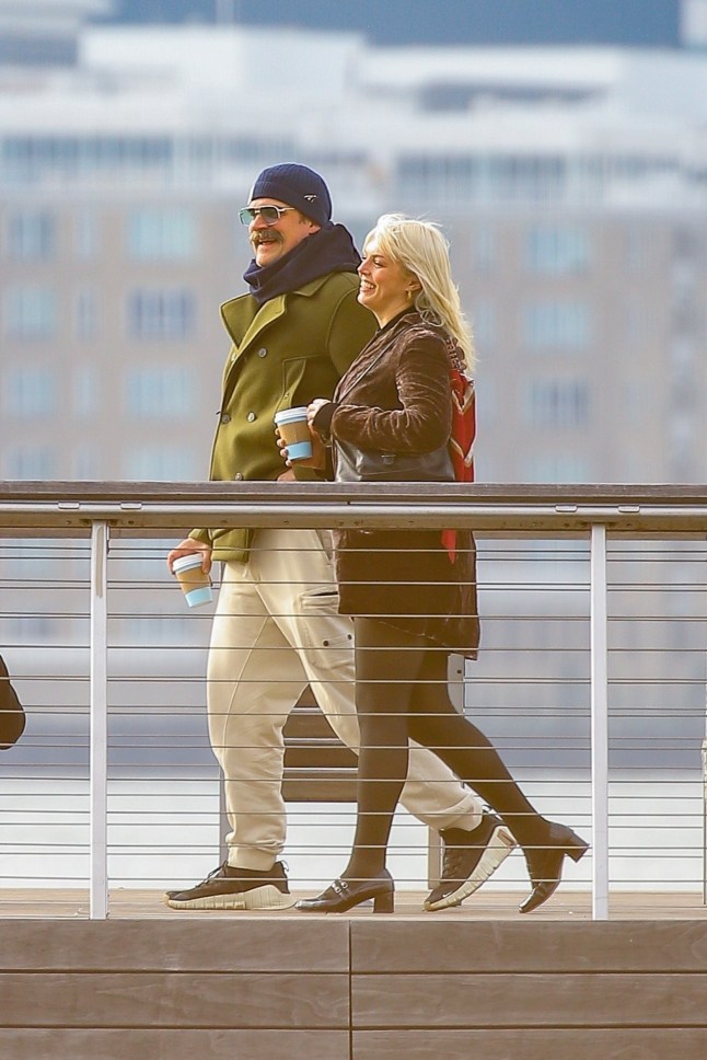 BGUK_3424761 - *PREMIUM-EXCLUSIVE* New York, NY *MUST CALL FOR PRICING BEFORE USAGE* **WEB EMBARGO STRICTLY NO ONLINE USE BEFORE 23:15PM UK TIME ON 22/11/2025** 'Stranger Things' star David Harbour seen in New York City enjoying a walk and coffee with model Morgan Cozzi. The outing came amid speculation surrounding his relationship with Lily Allen, whose new album "West End Girl" includes lyrics that hint at infidelity and betrayal during their marriage. Pictured: David Harbour - Morgan Cozzi BACKGRID UK 21 NOVEMBER 2025 BYLINE MUST READ: Ulices Ramales / BACKGRID UK: +44 208 344 2007 / uksales@backgrid.com USA: +1 310 798 9111 / usasales@backgrid.com *Pictures Containing Children Please Pixelate Face Prior To Publication*