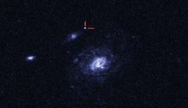 Mysterious blue light glowing in space