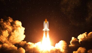 Night Takeoff Of The American Space Shuttle