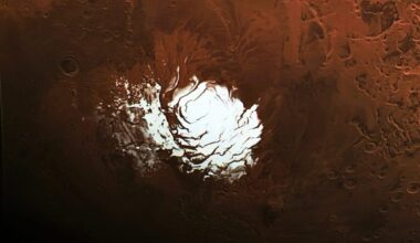 The European Space Agency’s Mars Express Orbiter Captured This View Of Mars’ South Polar Ice Cap Feb. 25, 2015