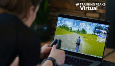 Person using TrainingPeaks Virtual app