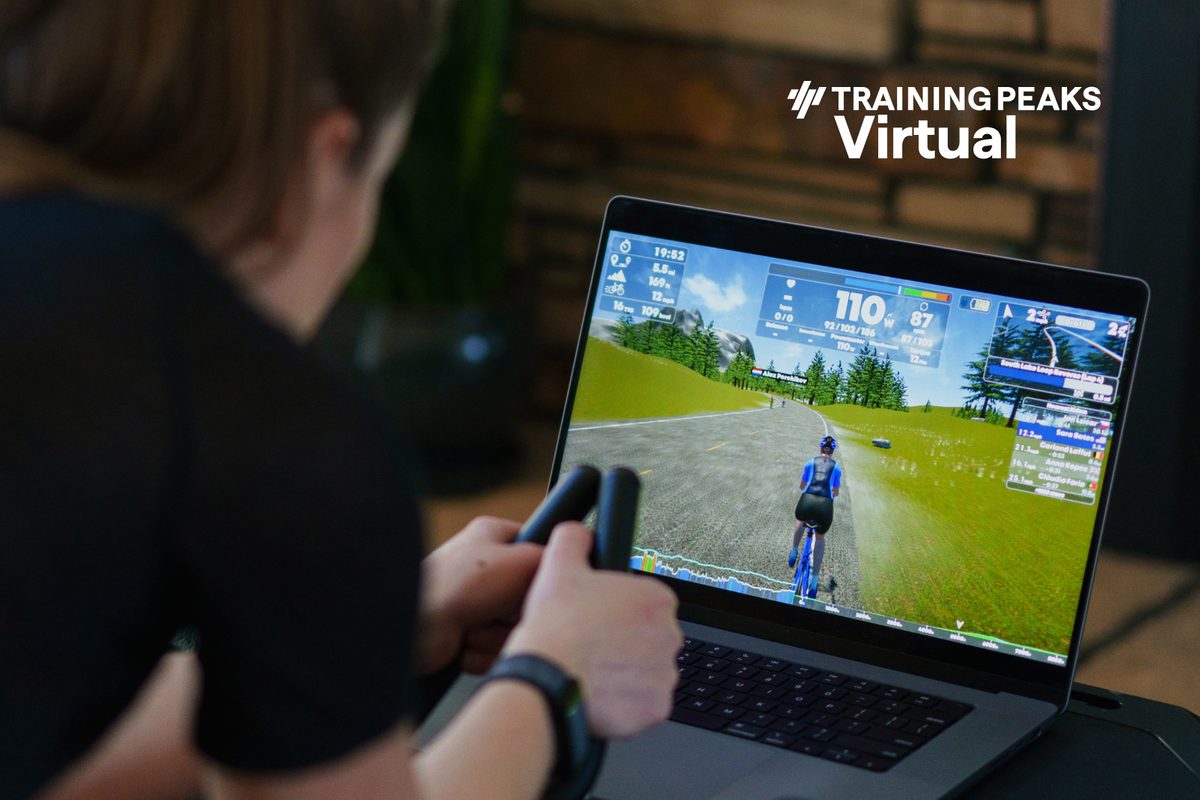 Person using TrainingPeaks Virtual app