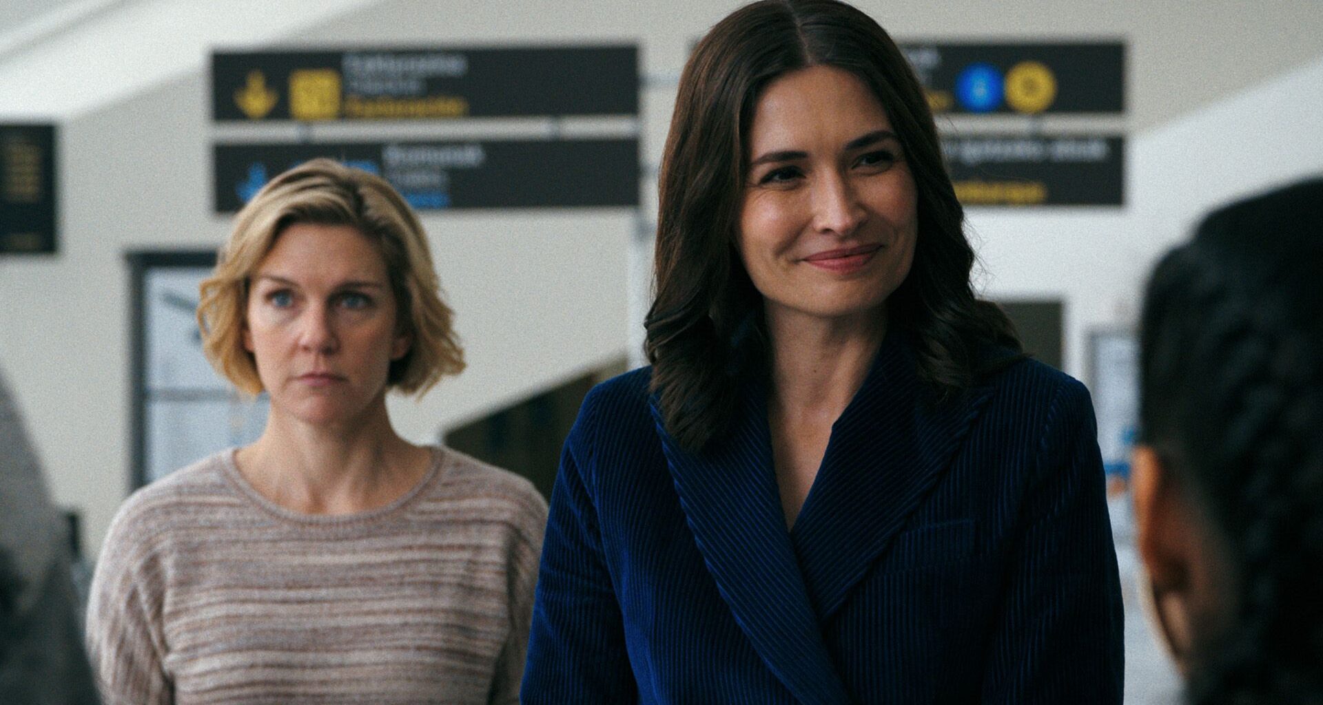 Rhea Seehorn as Carol and Karolina Wydra as Zosia in Pluribus.