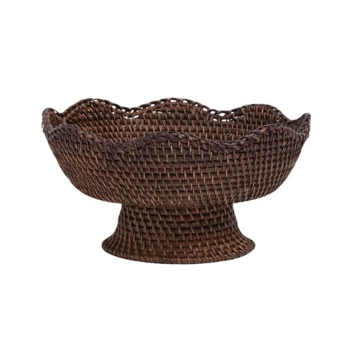 Tuckernuck, Dark Brown Rattan Footed Bowl